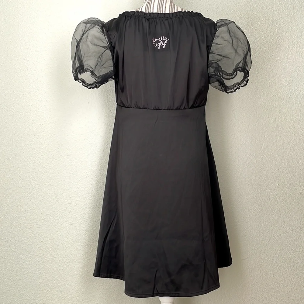 Lazy Oaf Pretty Ugly Babydoll Dress Black 12 - Picture 7 of 14